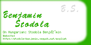 benjamin stodola business card